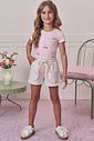 Conjunto de blusa em cotton e shorts em moletom linho sem pelúcia 98998 Infanti Infantil Menina Conjunto de blusa em cotton e shorts em moletom linho sem pelúcia 98998 Infanti Infantil Menina