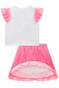 Conjunto de blusa em cotton e saia em tule (com shorts embutido) 99419 Kukiê Infantil Menina Conjunto de blusa em cotton e saia em tule (com shorts embutido) 99419 Kukiê Infantil Menina