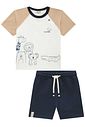 Conjunto de camiseta em meia malha e bermuda em moletom sem pelúcia 97204 LucBoo Bebê Menino Conjunto de camiseta em meia malha e bermuda em moletom sem pelúcia 97204 LucBoo Bebê Menino