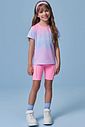 Conjunto de blusa alongada em malha yuki e bermuda biker em malha UV 50+ 96470 Infanti Infantil Menina