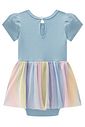 Vestbody em canelado e tule com elastano 98061 Kukiê Bebê Menina Vestbody em canelado e tule com elastano 98061 Kukiê Bebê Menina
