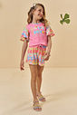 Conjunto de blusa e shorts em malha fresh 94610 Kukiê Infantil Menina Conjunto de blusa e shorts em malha fresh 94610 Kukiê Infantil Menina