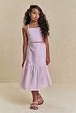 Conjunto de top e saia midi em alfaiataria stripes 95648 Lilimoon Teen Menina