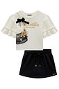 Conjunto de blusa em meia malha e short saia em molevisco 98719 Infanti Infantil Menina Conjunto de blusa em meia malha e short saia em molevisco 98719 Infanti Infantil Menina