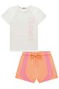 Conjunto de blusa e shorts em malha UV 50+ 96336 Infanti Infantil Menina Conjunto de blusa e shorts em malha UV 50+ 96336 Infanti Infantil Menina
