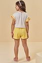 Conjunto de blusa em malha fresh e shorts em malha waffle 94799 Kukiê Infantil Menina Conjunto de blusa em malha fresh e shorts em malha waffle 94799 Kukiê Infantil Menina