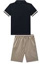 Conjunto de camisa polo em meia malha e bermuda em linho santorine com elastano 92461 LucBoo Infantil Menino Conjunto de camisa polo em meia malha e bermuda em linho santorine com elastano 92461 LucBoo Infantil Menino