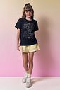 Conjunto de blusa em meia malha e shorts em moletom sem pelúcia 96985 Vic Teen Menina