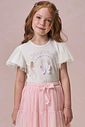 Blusa em cotton e tule 95884 Infanti Infantil Menina Blusa em cotton e tule 95884 Infanti Infantil Menina