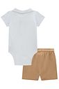 Conjunto de body polo em piquet com elastano e bermuda em malha alfaiataria com elastano 97984 LucBoo Bebê Menino