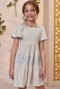 Vestido em linho santorini com elastano 99685 Kukiê Infantil Menina Vestido em linho santorini com elastano 99685 Kukiê Infantil Menina