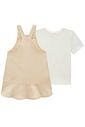 Conjunto de blusa em canelado e salopete em sarja com elastano 99407 Kukiê Infantil Menina Conjunto de blusa em canelado e salopete em sarja com elastano 99407 Kukiê Infantil Menina