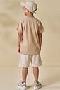 Conjunto de camiseta em malha mesclada e bermuda em moletom linho sem pelúcia 97097 LucBoo Infantil Menino