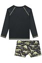 Conjunto de camiseta e sunga em malha UV dry com proteção UV50+ 96172 LucBoo Infantil Menino