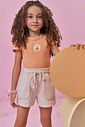 Conjunto de blusa em canelado e shorts em moletom linho sem pelúcia 98063 Kukiê Infantil Menina Conjunto de blusa em canelado e shorts em moletom linho sem pelúcia 98063 Kukiê Infantil Menina
