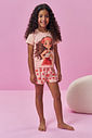 Conjunto de pijama de blusa em meia malha e shorts em malha fresh 94276 Kukiê Infantil Menina Conjunto de pijama de blusa em meia malha e shorts em malha fresh 94276 Kukiê Infantil Menina