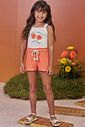 Conjunto de regata em cotton e shorts em crepe cascalho 98281 Kukiê Infantil Menina Conjunto de regata em cotton e shorts em crepe cascalho 98281 Kukiê Infantil Menina