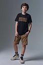 Conjunto de camiseta em meia malha e bermuda em cotton jeans com elastano 96850 Johnny Fox Teen Menino Conjunto de camiseta em meia malha e bermuda em cotton jeans com elastano 96850 Johnny Fox Teen Menino