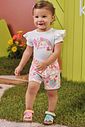 Conjunto de body em suedine e short em molecotton 99572 Kukiê Bebê Menina