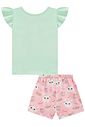 Conjunto de pijama de blusa em meia malha com shorts em malha comfy 96040 Infanti Infantil Menina