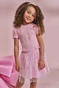 Saia em tule glitter estrelas 97262 Kukiê Infantil Menina