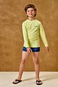 Conjunto de camiseta e sunga em malha UV dry com proteção UV50+ 96108 LucBoo Infantil Menino Conjunto de camiseta e sunga em malha UV dry com proteção UV50+ 96108 LucBoo Infantil Menino