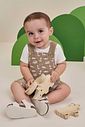 Conjunto de body em ribana 1x1 e jardineira em cotton jeans com elastano 99058 LucBoo Bebê Menino