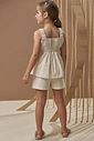 Conjunto de bata em tricot 100% algodão e shorts em linho deluxe 94907 Infanti Infantil Menina