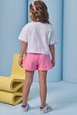 Conjunto de blusa em meia malha e shorts saia em moletom botonê sem pelúcia 95685 Infanti Infantil Menina