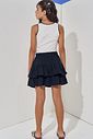 Saia ruffles em linho com elastano com shorts embutido 98200 Vic Teen Menina