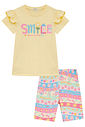 Conjunto de blusa em meia malha e bermuda biker em malha power 94807 Kukiê Infantil Menina