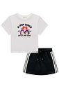 Conjunto de blusa em meia malha e short saia em moletom sem pelúcia 98889 Vic Teen Menina Conjunto de blusa em meia malha e short saia em moletom sem pelúcia 98889 Vic Teen Menina