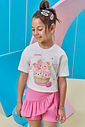 Conjunto de blusa em malha power e short saia em tecido de viscose 93649 Kukiê Infantil Menina