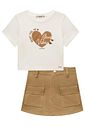 Conjunto de blusa em meia malha e short saia em moletom sem pelúcia 98574 Lilimoon Teen Menina Conjunto de blusa em meia malha e short saia em moletom sem pelúcia 98574 Lilimoon Teen Menina