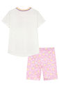 Conjunto de camiseta em meia malha e bermuda biker em molecotton 96401 Kukiê Infantil Menina