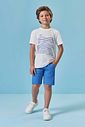 Conjunto de camiseta em meia malha e bermuda em malha alfaiataria 96045 LucBoo Infantil Menino