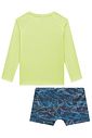 Conjunto de camiseta e sunga em malha UV dry com proteção UV50+ 96108 LucBoo Infantil Menino Conjunto de camiseta e sunga em malha UV dry com proteção UV50+ 96108 LucBoo Infantil Menino