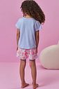 Conjunto de pijama de blusa em meia malha e shorts em malha fresh (acompanha máscara) 94316 Kukiê Infantil Menina