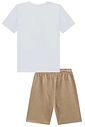 Conjunto de camiseta em meia malha e bermuda em cotton jeans com elastano 98272 LucBoo Infantil Menino