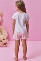 Conjunto de pijama de blusa e shorts em meia malha 94277 Kukiê Infantil Menina