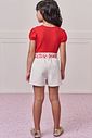 Conjunto de blusa em cotton e short saia em moletom linho sem pelúcia 98988 Infanti Infantil Menina