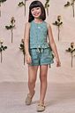 Conjunto de bata e shorts em tecido bordado 98308 Kukiê Infantil Menina Conjunto de bata e shorts em tecido bordado 98308 Kukiê Infantil Menina