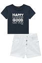 Conjunto de blusa em cotton e shorts em sarja com elastano 96289 Lilimoon Teen Menina Conjunto de blusa em cotton e shorts em sarja com elastano 96289 Lilimoon Teen Menina