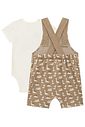 Conjunto de body em ribana 1x1 e jardineira em cotton jeans com elastano 99058 LucBoo Bebê Menino