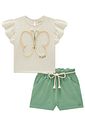 Conjunto de blusa em malha fresh e shorts em linho santorini com elastano 99707 Kukiê Infantil Menina Conjunto de blusa em malha fresh e shorts em linho santorini com elastano 99707 Kukiê Infantil Menina