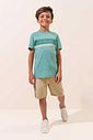 Conjunto de camiseta em meia malha e bermuda em cotton jeans com elastano 96976 LucBoo Infantil Menino Conjunto de camiseta em meia malha e bermuda em cotton jeans com elastano 96976 LucBoo Infantil Menino