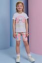 Conjunto de blusa alongada em meia malha e bermuda biker em malha power 95319 Infanti Infantil Menina
