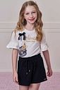 Conjunto de blusa em meia malha e short saia em molevisco 98719 Infanti Infantil Menina Conjunto de blusa em meia malha e short saia em molevisco 98719 Infanti Infantil Menina