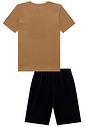 Conjunto de camiseta em meia malha e bermuda em molevisco com elastano 98269 LucBoo Infantil Menino