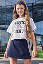 Conjunto de blusa em meia malha e saia em soft line com shorts embutido 96912 Vic Teen Menina Conjunto de blusa em meia malha e saia em soft line com shorts embutido 96912 Vic Teen Menina